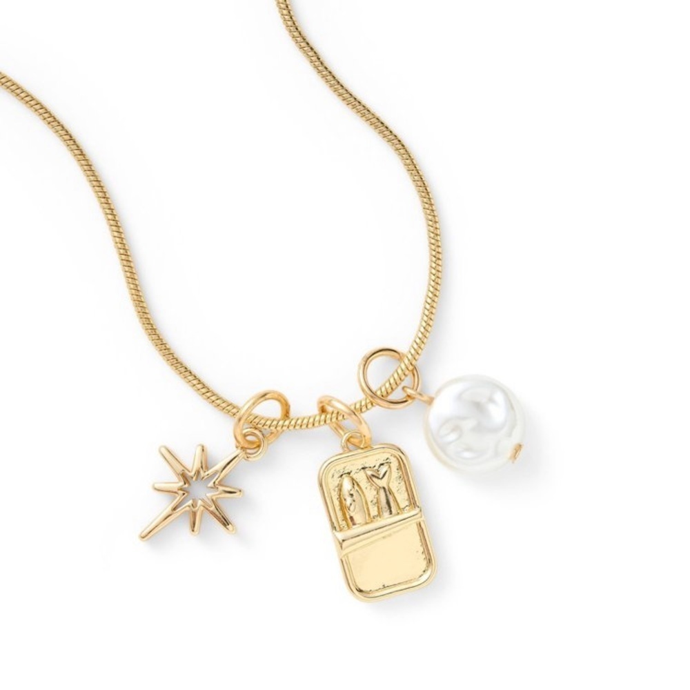 NWT Small 3pc Cat Theme Charm Set - Gold Tone (Chain Not Included)